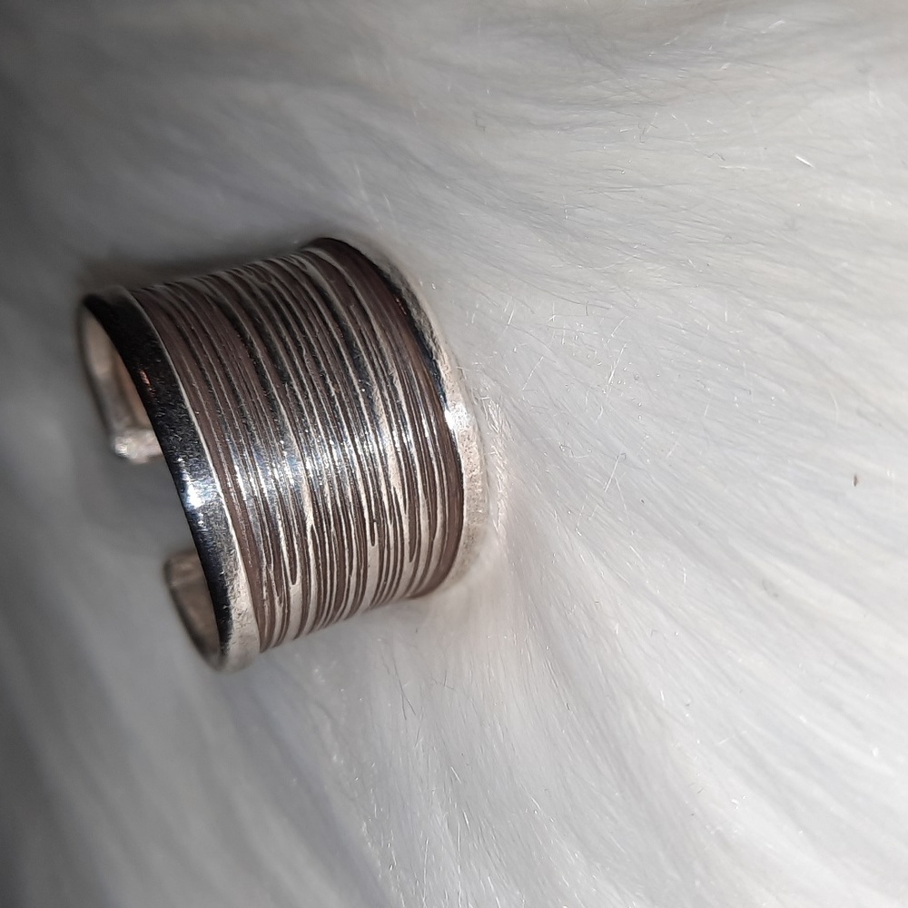 Sterling Silver cuff ring adjustable 925 unisex Statement Cigar Style